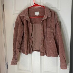 American Eagle Outfitters Corduroy Utility Jacket (pink)